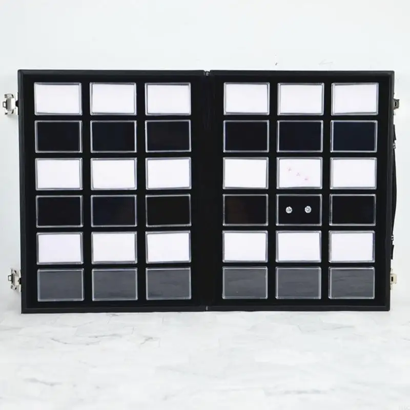 Multifuntional Crystal Display Box with Leather Handle Suitable for Professional Jewelry Presentation and Safekeeping 
