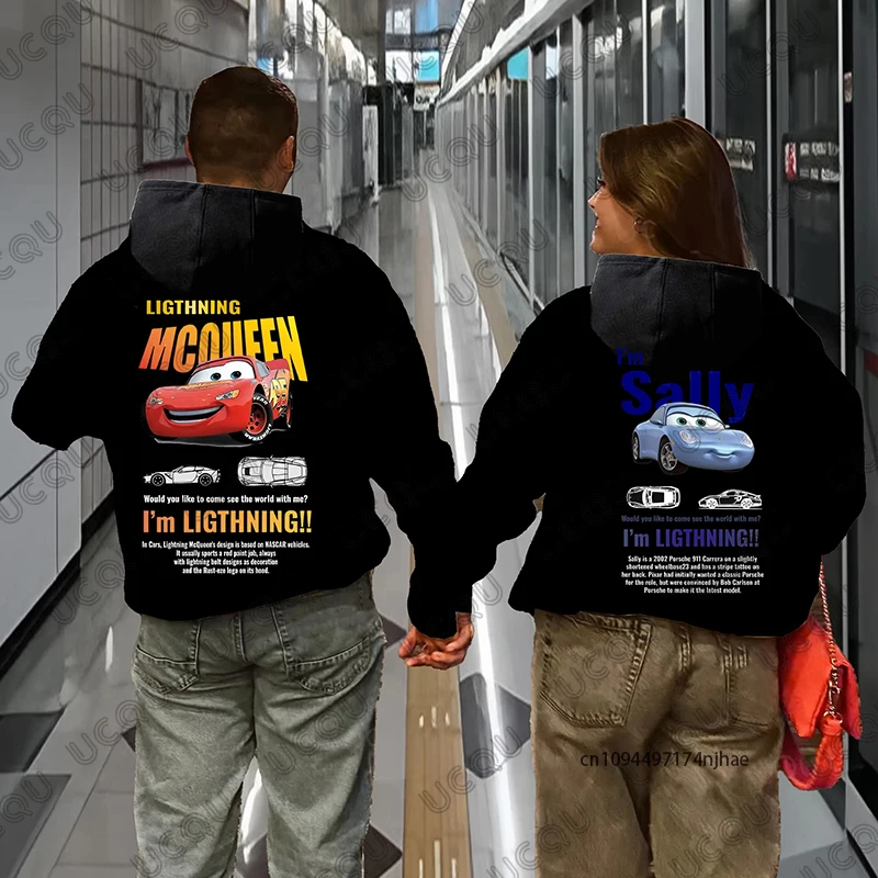 2026 البرق ماكوين وسالي طباعة الأزواج سترات قطنية عالية الجودة للرجال النساء الخريف الشتاء طويلة الأكمام البلوز المتضخم القمم