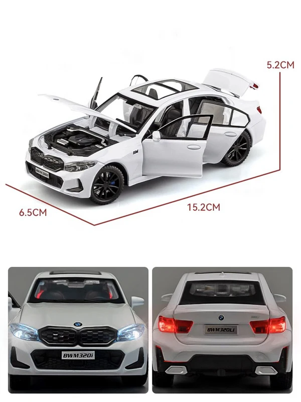 1:32 320i THE 3 G20 2023 Alloy Diecasts & Toy Vehicles Metal Toy Car Model Sound and light Collection Kids Toy