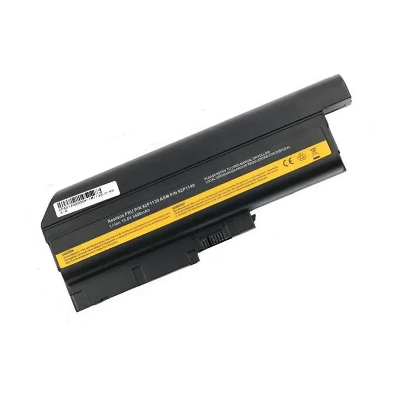 Batería de alta capacidad para portátil, 6600mAh, 9 celdas, 92P1133, 42T4619, 42T4511, para IBM, LENOVO, ThinkPad, T60, T60P, T61, R60, R61, Z60