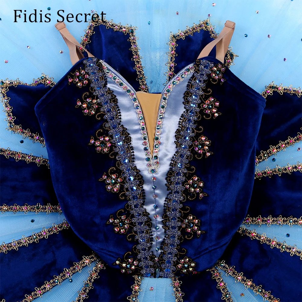 

Adult Dark Blue Professional Platter Ballet Tutu Dress,Women Girls Ballerina Blue Bird Dance Performance/Competition Stage Wear