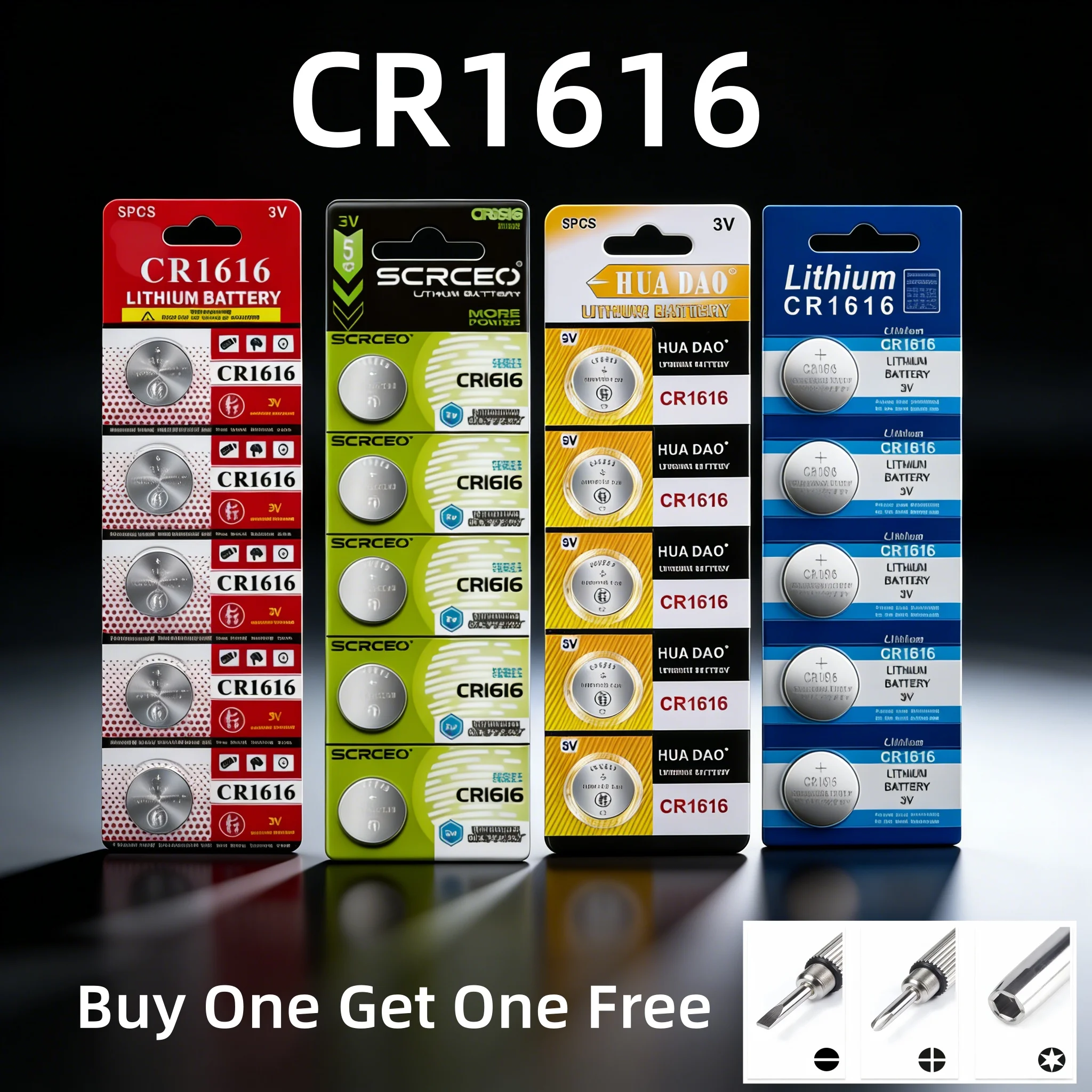 

Diverse Options 50mAh 3V CR1616 High Quality Button Battery DL1616 BR1616 5021LC LM1616 Watch Car Remote Control Lithium Battery