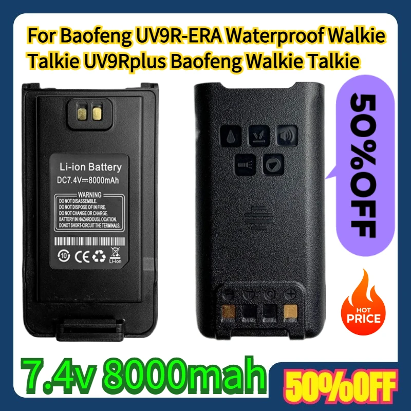 

For Baofeng UV9R-ERA Waterproof Walkie Talkie UV9Rplus Baofeng Walkie Talkie 7.4v 8000mah