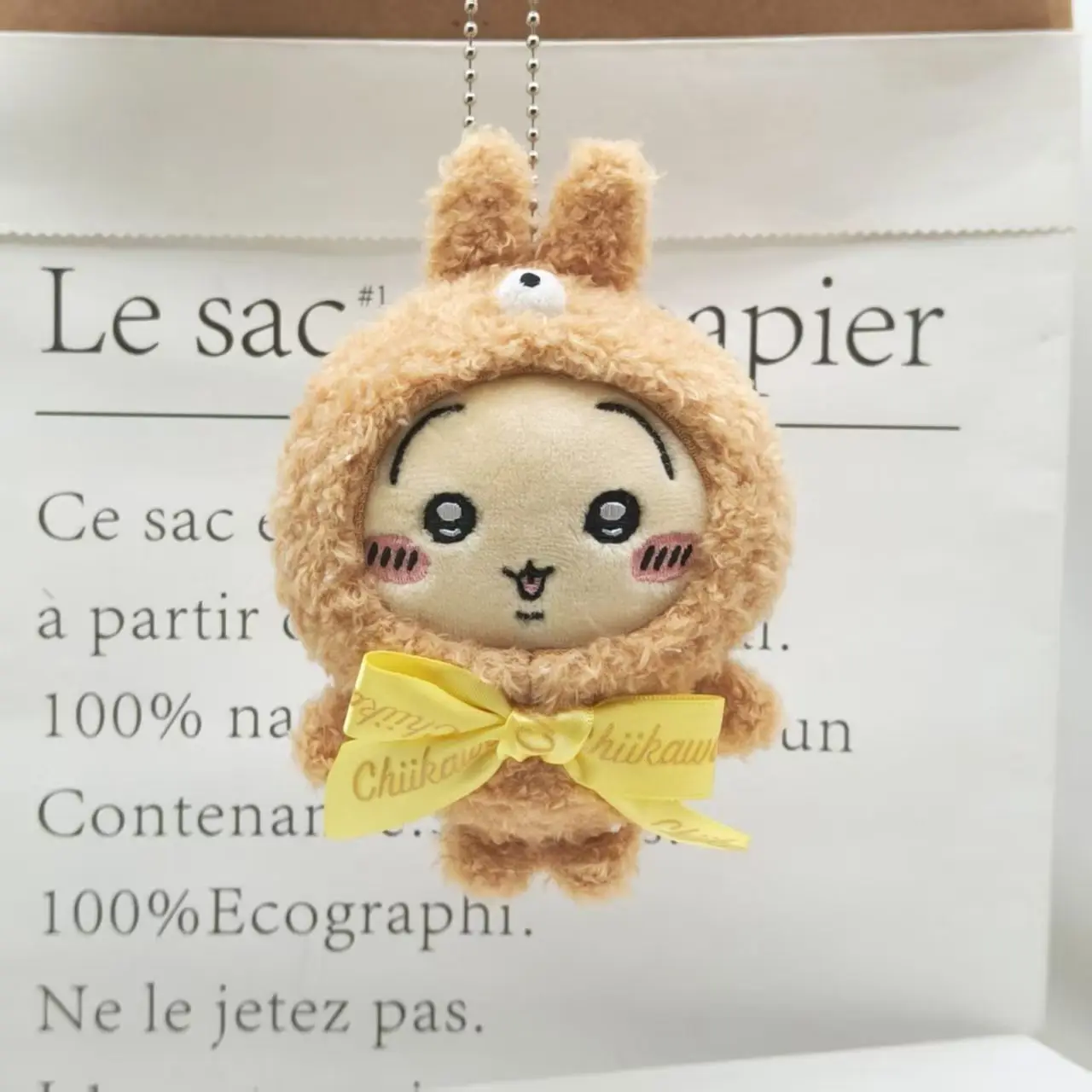 Hachiware Chiikawa Usagi Teddy Cross Dressing Ribbon Bowknot Plush Stuffed Toy Keychain Backpack Pendant Birthday Gift Friend