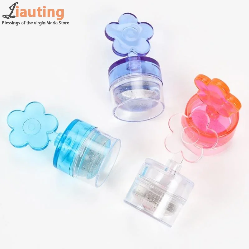 1 set bloemvorm nagel stamper doorzichtige siliconen kop manicure schraper overdracht sjablonen afdrukken kits nail art stempelplaten