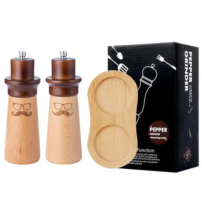 

Креативные наборы мельниц для перца для джентльменов, мельница для черного перца из цельного дерева, кухонная мельница для морской соли, розы, соли, бутылка для приправ ﻿