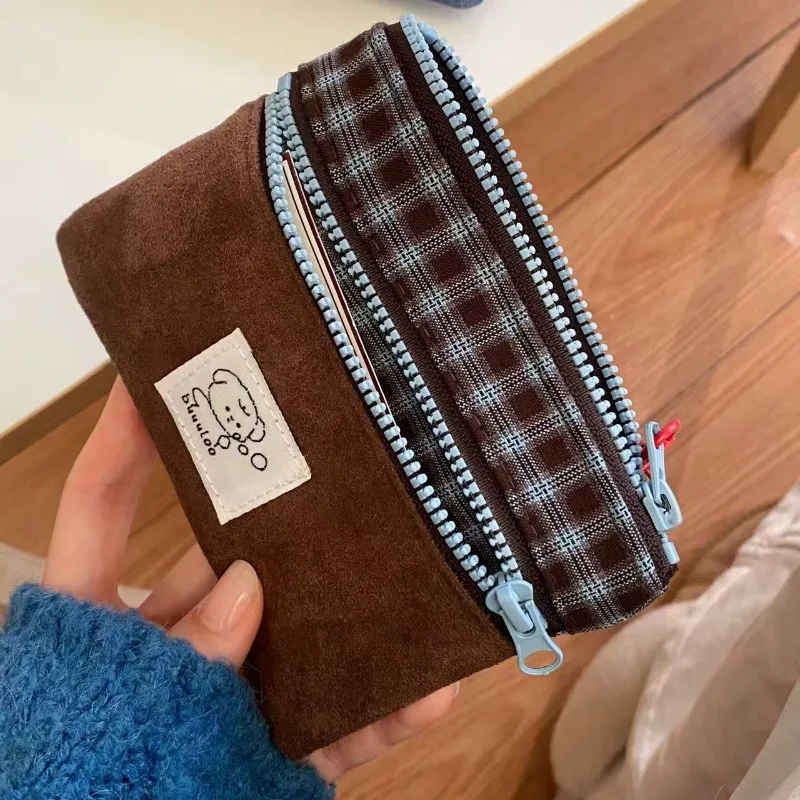 Zipper Coin Money Bag Earphone Organizer Bag Mini Wallet Purse Student Card Money Holder Case