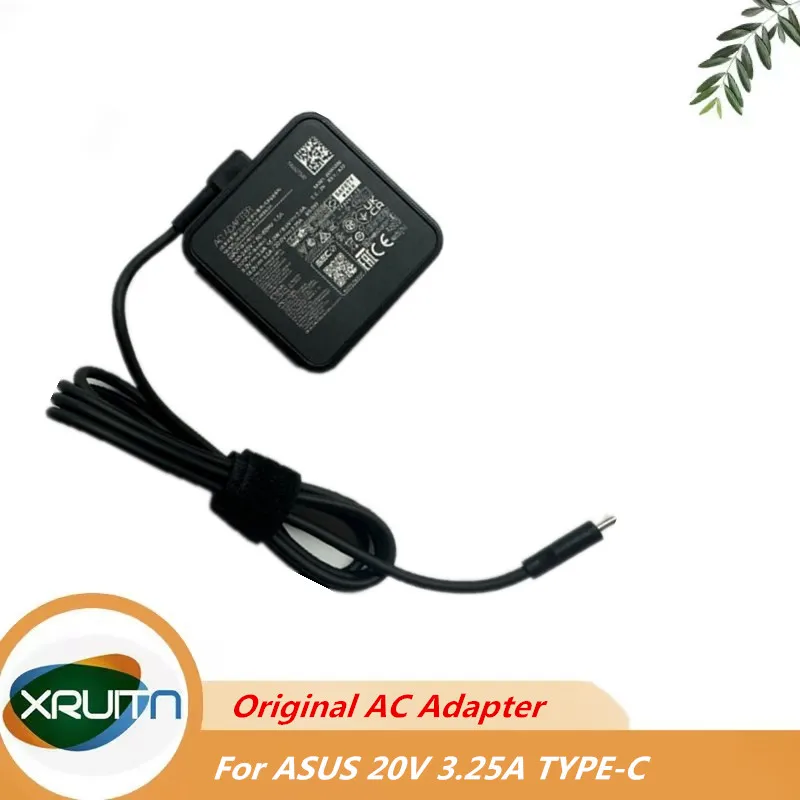 

Оригинальное зарядное устройство переменного тока для ASUS 20 В 3,25 А 65 Вт Type-C USB A19-065N3A AD10380 Блок питания для ноутбука