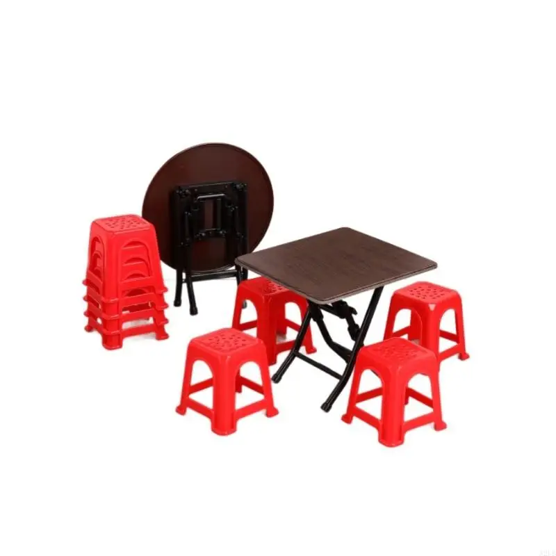 Nhà Búp Bê Thu Nhỏ Nội Thất Bộ Bàn Ghế Ăn Mô Hình Hình 1/12 Nội Thất Thu Nhỏ Cho Trẻ Chơi Sáng Tạo A2UB