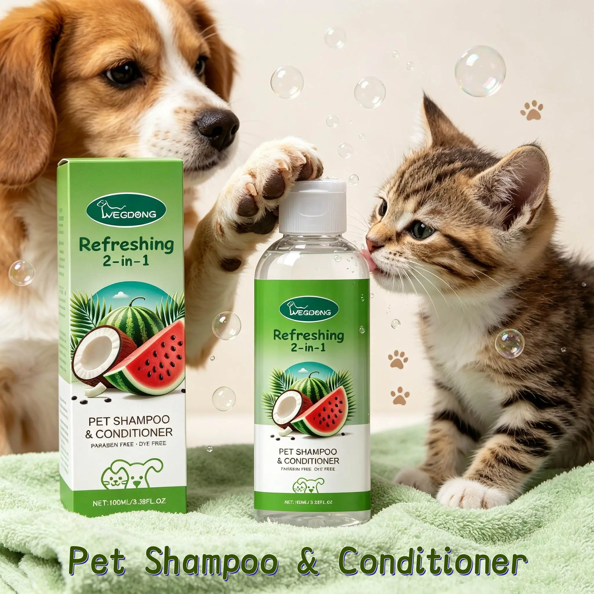 2in1 Pet Shampoo And Conditioner For Cats And Dog Long Lasting Scent Gentle Cleansing Deodorant Anti Itch-ing Pet Shampoo Foamer
