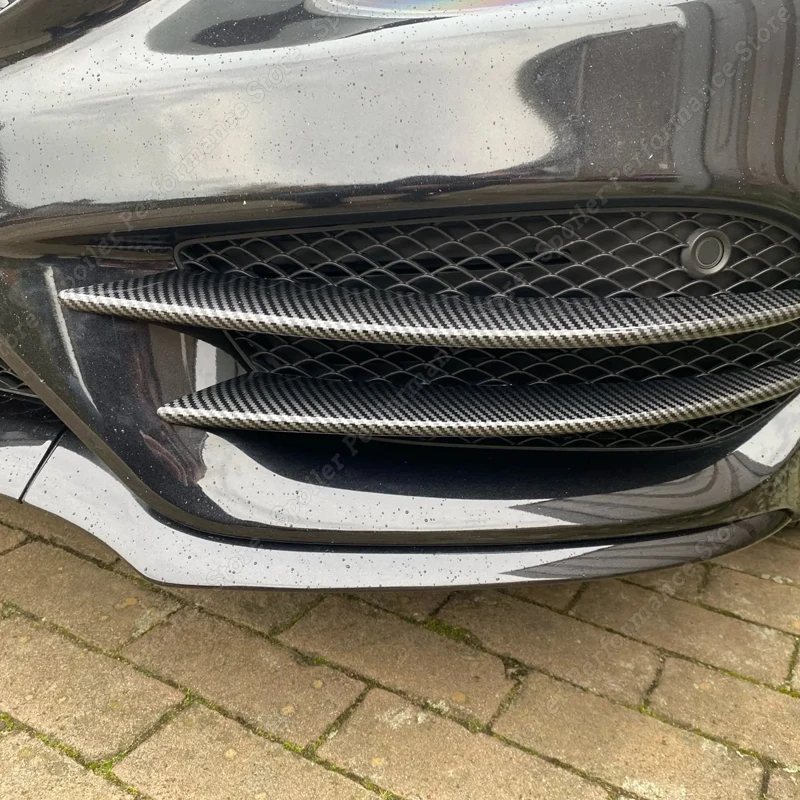 4Pcs Front Bumper Lip Spoiler Air Blade For Mercedes Benz C Class W205 C205 S205 2015-2018 Fog Light Grille Cover Accessories