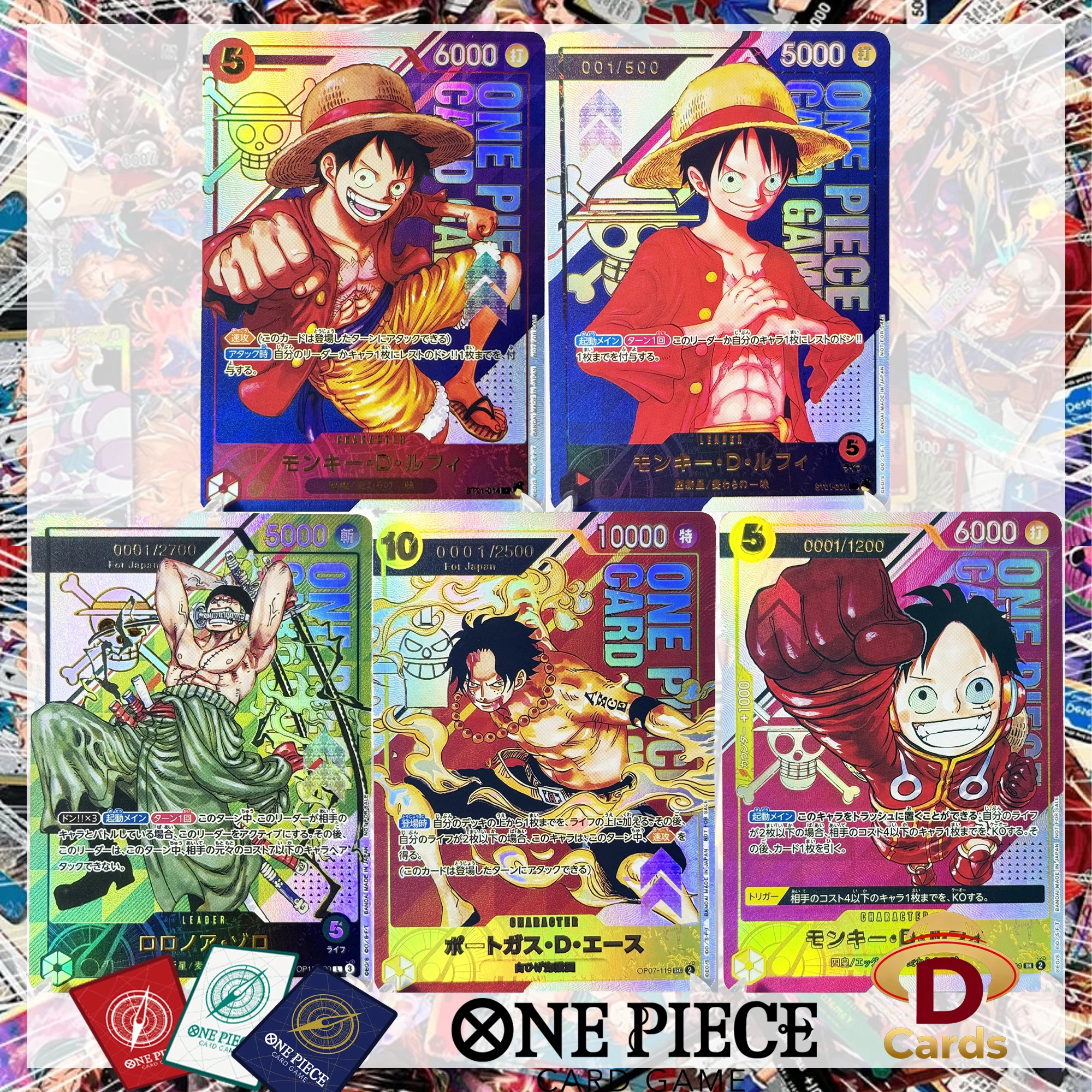

Набор коллекционных карт One Piece Championship Promos Prize Card: Прокси-карты с главными персонажами, аниме-коллекция, игровые карты OPCG