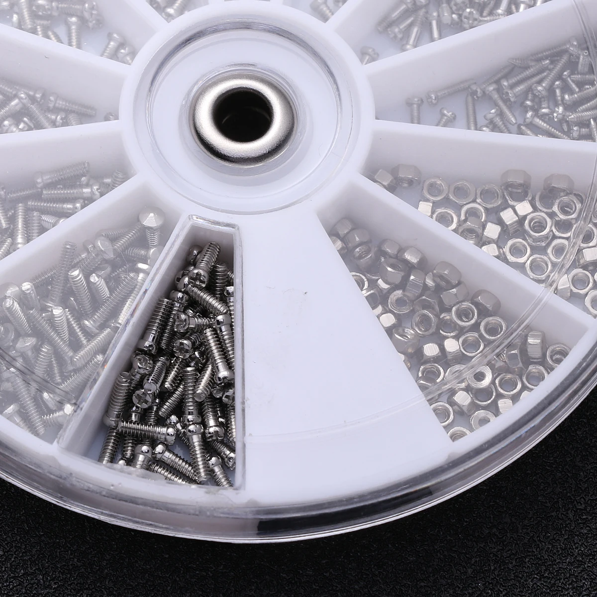

600pcs Screw Set Repair Eyeglasses Sunglasses Watches Portable Storage Case Tools Silver Stainless Steel