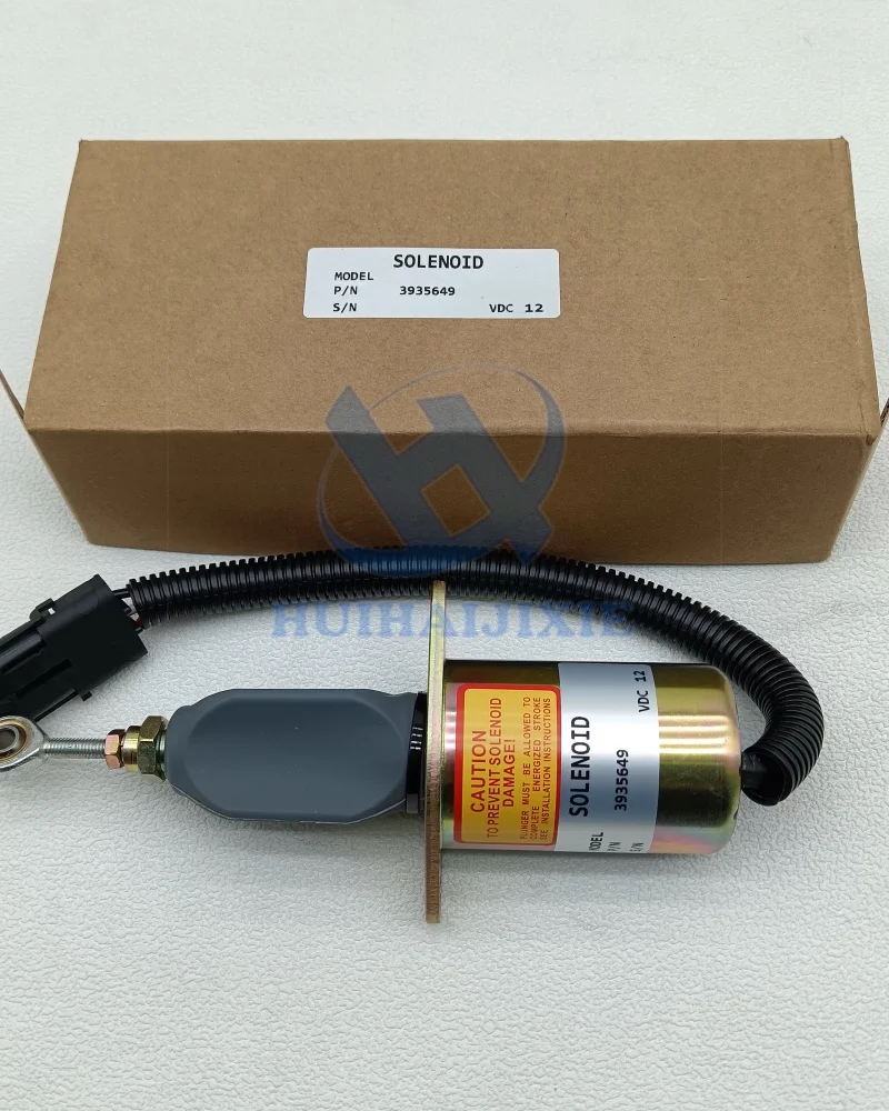 3935649 New 12V Fuel Shut Off Solenoid Valve fit for Cummins 5.9L 8.3L Engines 4B 6B 6C Diesel Engine SA-4764-12