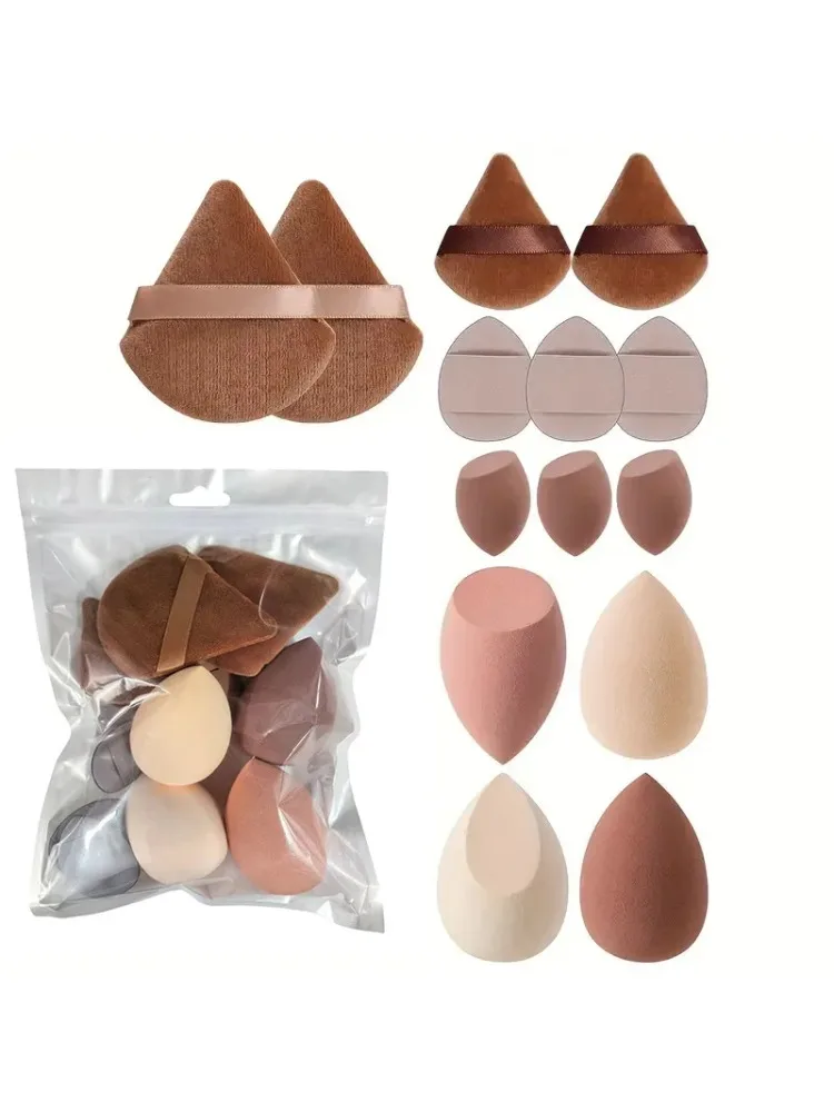 14 pièces ensemble d'éponges de maquillage éponges de beauté mélangeur Triangel bouffée de poudre Mini éponges de maquillage pour fond de teint liquide crème anti-cernes