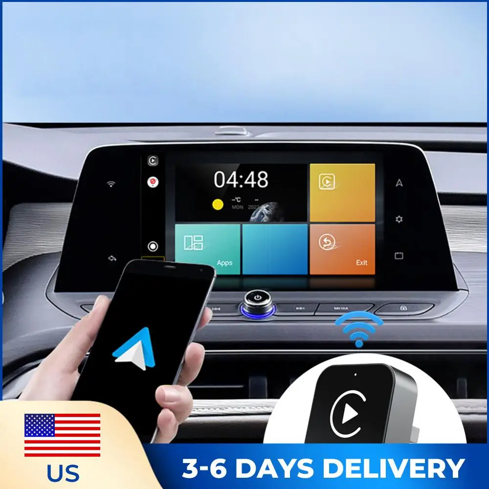 

Беспроводной адаптер 2-в-1 для CarPlay и Android Auto: мини-бокс-донгл для автоматического подключения iPhone и Android к заводским автомобилям с проводным подключением