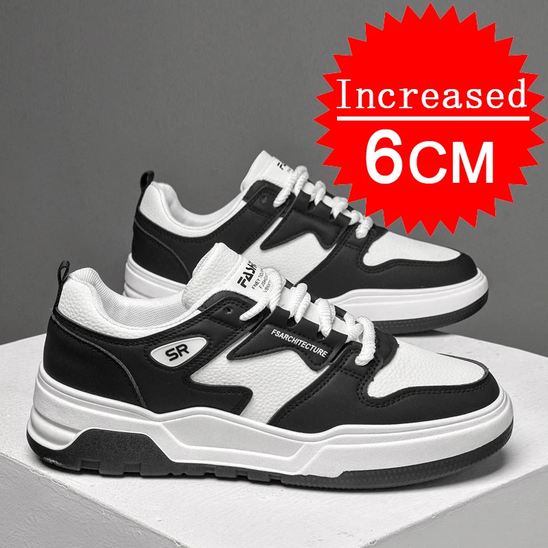 

Casual Fashion 6CM Genuine Leather Heightening Shoes Sport Platform Shoes Outdoor Running Shoes Increase Height Shoes Size 38-44