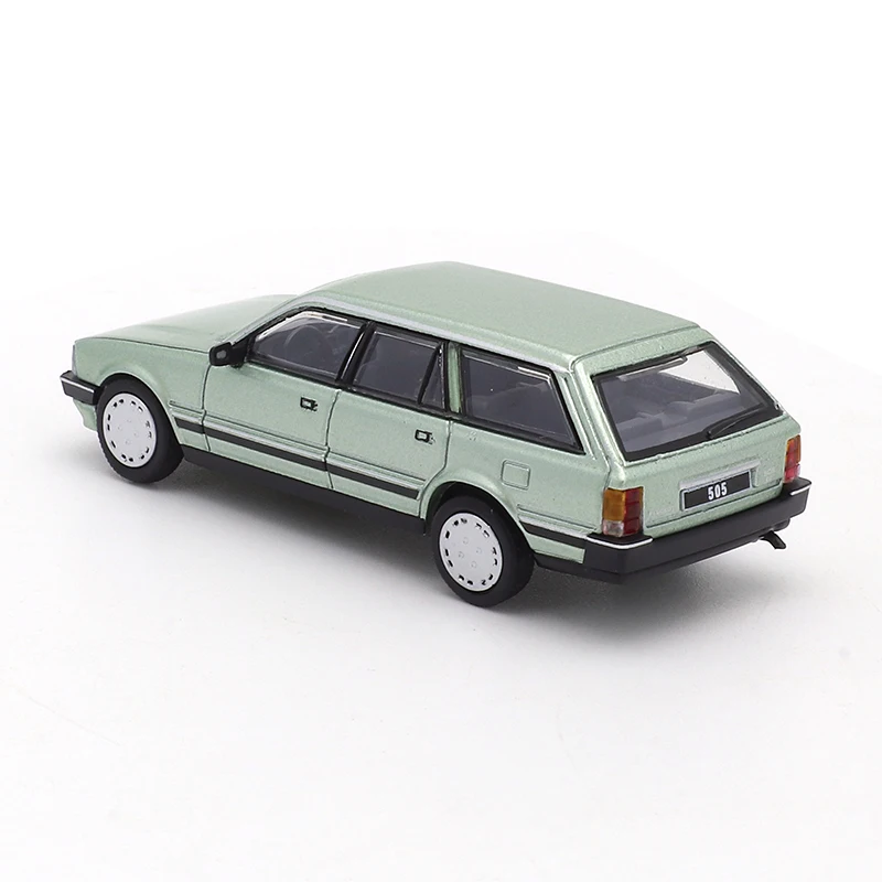 DCT 1:64 Peugeot 505SW(1986) Azure Green 65 Simulation Miniature Car Model Collection Adornment Toy