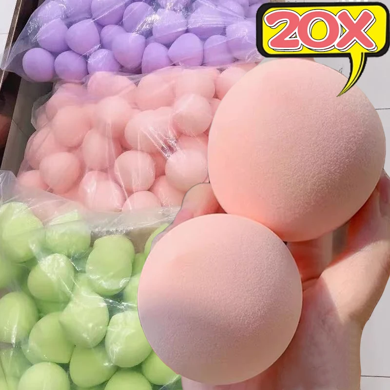 20PCS Makeup Sponge Soft Dry Wet Dual Use Liquid Foundation Concealer Powder Cosmetic Puff Peach Shaped Beauty Eggs Makeup Tools