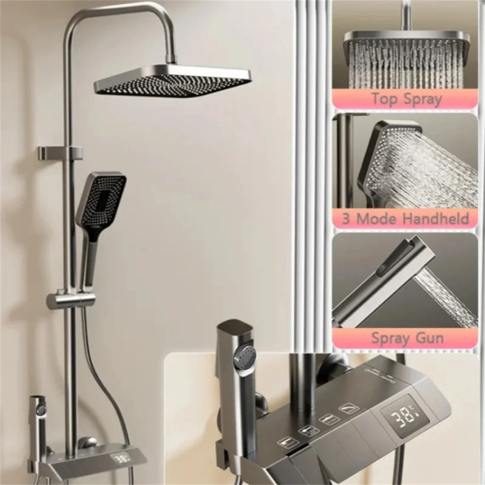 1 Piece Wall-Mounted Bathroom Set Rainfall Shower Set Four Water Outlet Modes Suitable for Shower Rooms Bathroom Accessories