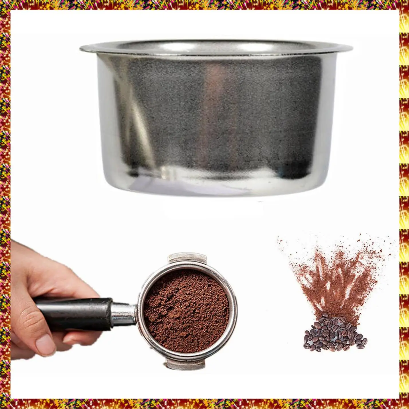 Agoup 4 pçs 51mm 4 copos filtro de substituição cesta para café bottomless portátil para delonghi ec680/ec685 espresso