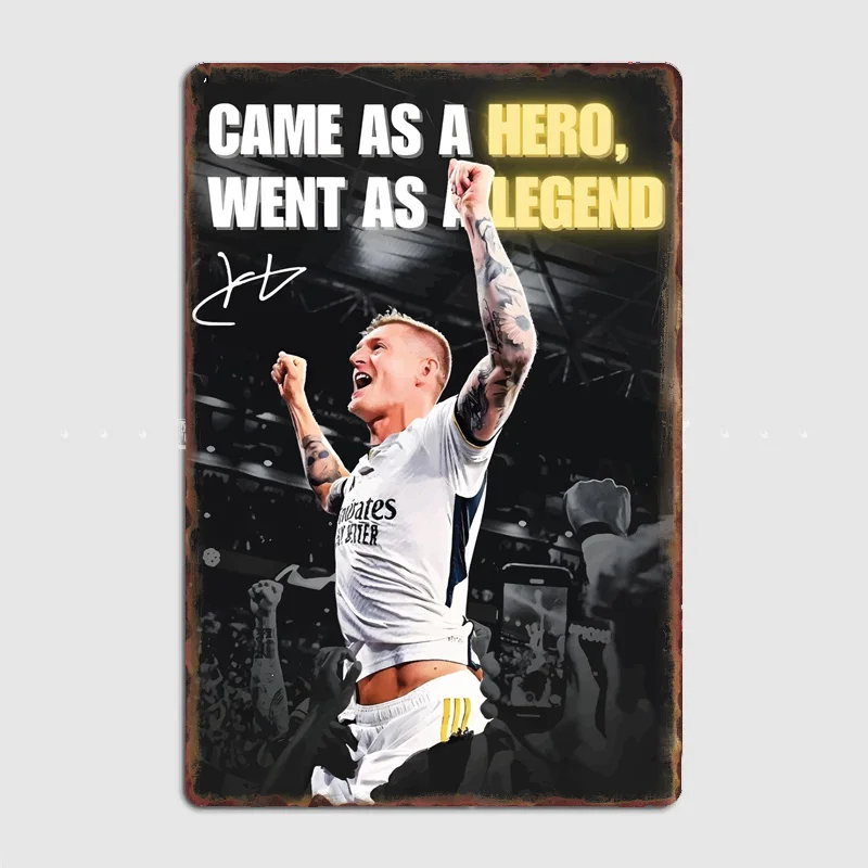 Toni Kroos Football Player Retro Posters Metal Sign Custom Football Club Garage indoor Wall Room Decor Tin Home Decor