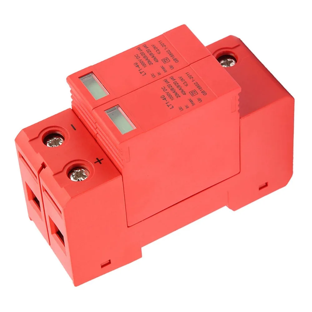

Разрядник низкого напряжения DC1000V 2P 20KA ~ 40KA Защитное устройство для дома Стабильная производительность Система молниезащиты