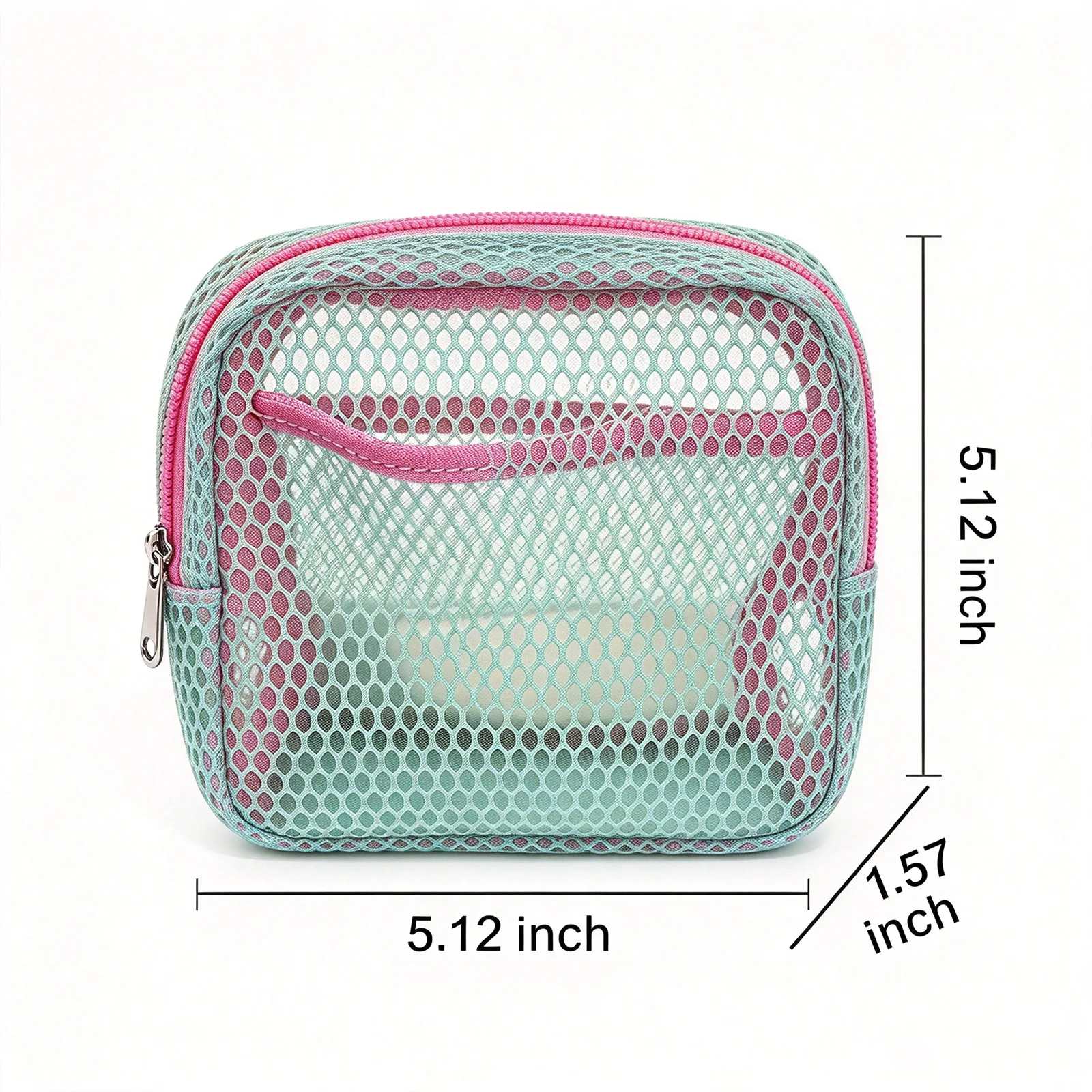Small Mesh Cosmetic Bag Portable Zipper Makeup Pouch Mini Travel Storage Organizer for Toiletries Lipstick Earphone Coin Purse M