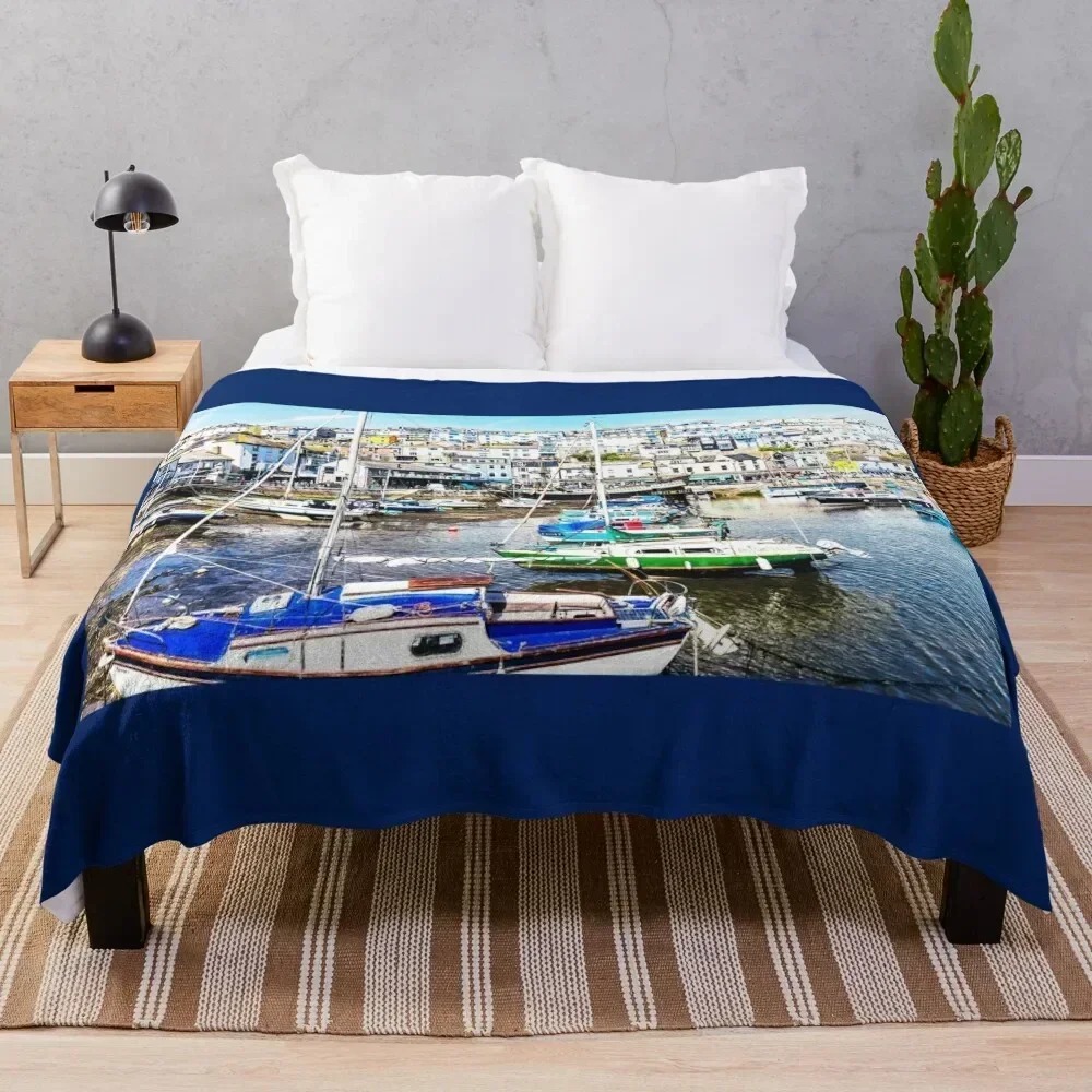 Brixham Harbour, Devon Throw Blanket decorative Giant Sofa for winter Blankets