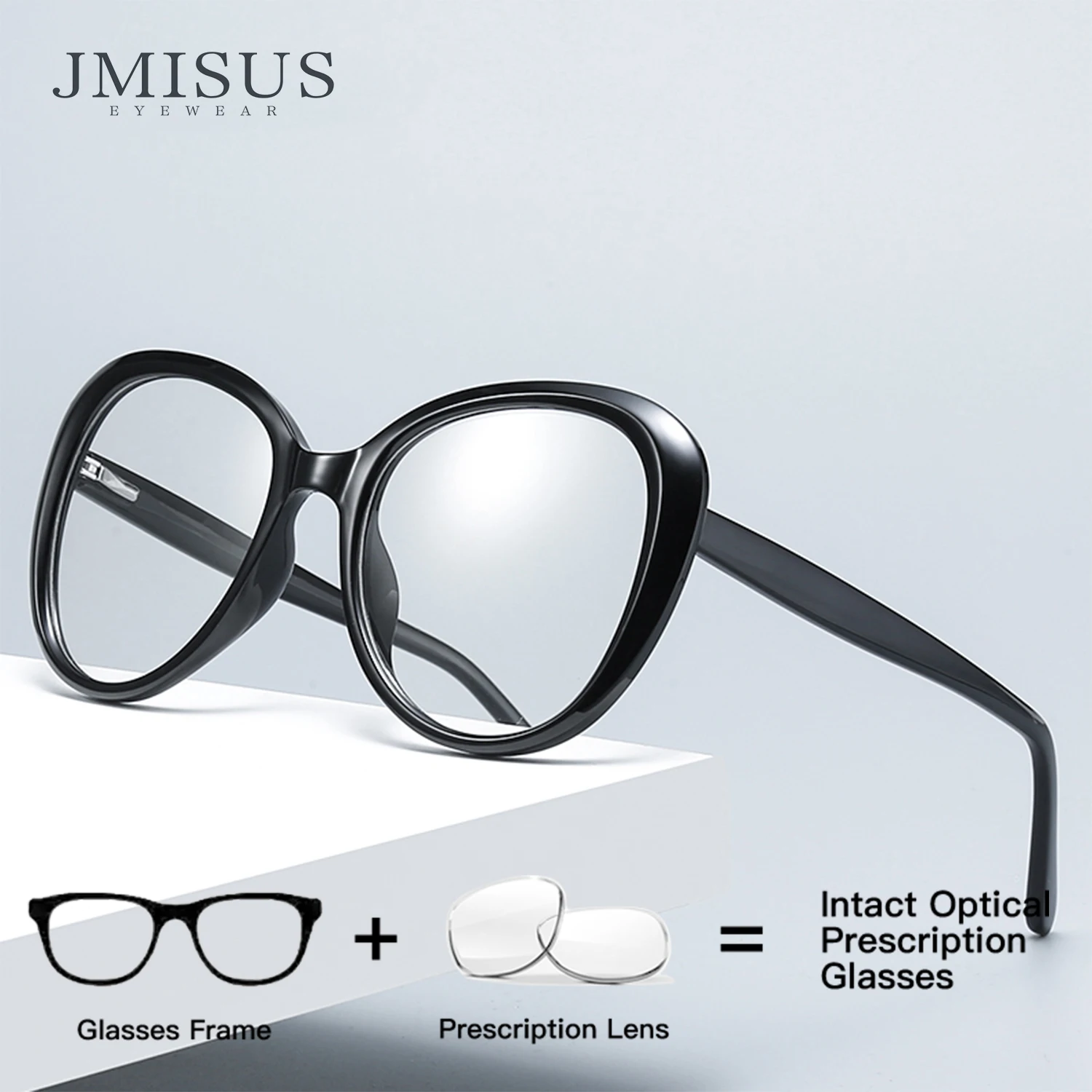 

JMISUS Fashion Women Large Frame Prescription Glasses Spring Leg Myopia Eyewear TR90 Photochromic Progressive Eyeglasses