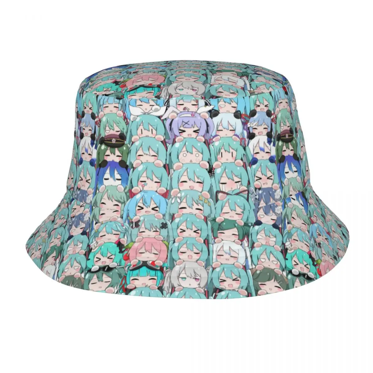 

Складная классическая панама с принтом H-Hatsuned M-Mikus для женщин и мужчин, летняя пляжная рыбацкая шляпа для путешествий