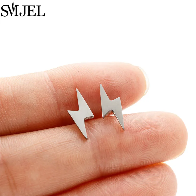 Women's Stainless Steel Mini Stud Earrings, Geometric Design