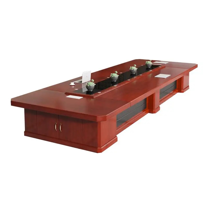 

Large conference table solid wood meeting room high-end negotiation table and chair combination