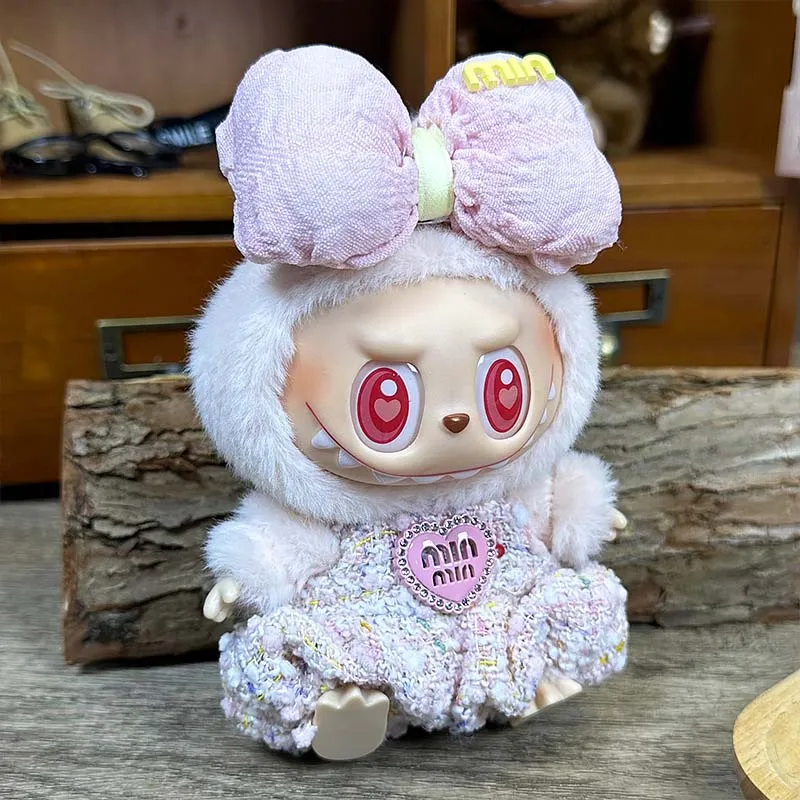 17cm Mini Plush Doll Labubu Clothes Outfit Accessories For Korean Kpop Exo Labubu Idol Doll Clothing Gift for Collectors