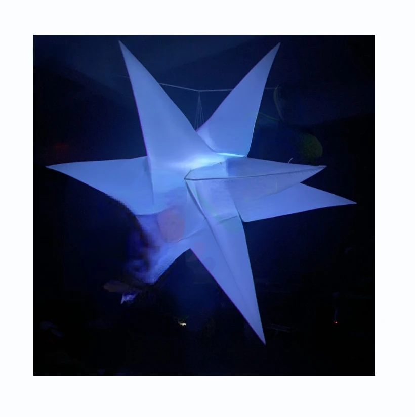 Nightclub Party stage Decoration Color Changing Inflatable Star with light Oxford Hanging Inflatable Led Stars