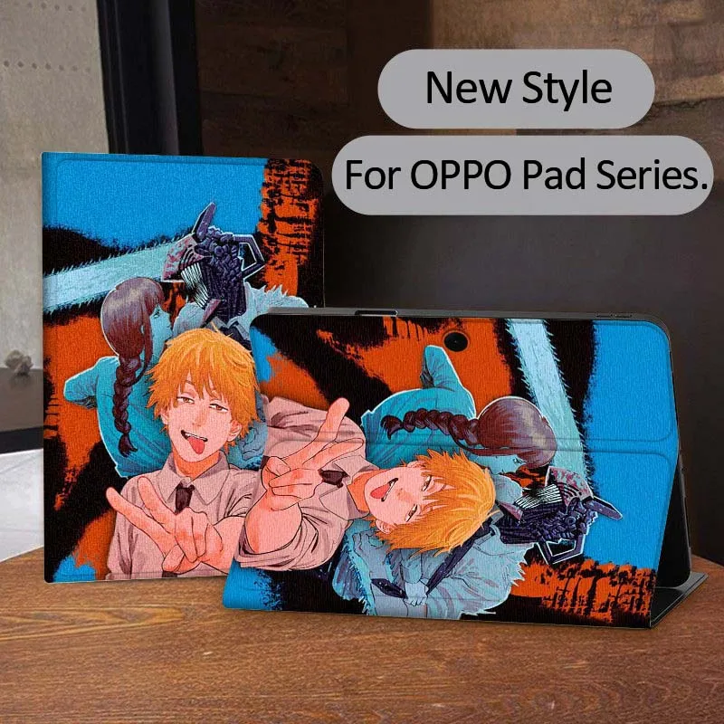 

C-Chainsaws Man pattern Tablet Case For OPPO Pad 2 3 4 11 SE X Air 2 Neo Pro 12.1 10.36 11 11.4 13.2 Inch