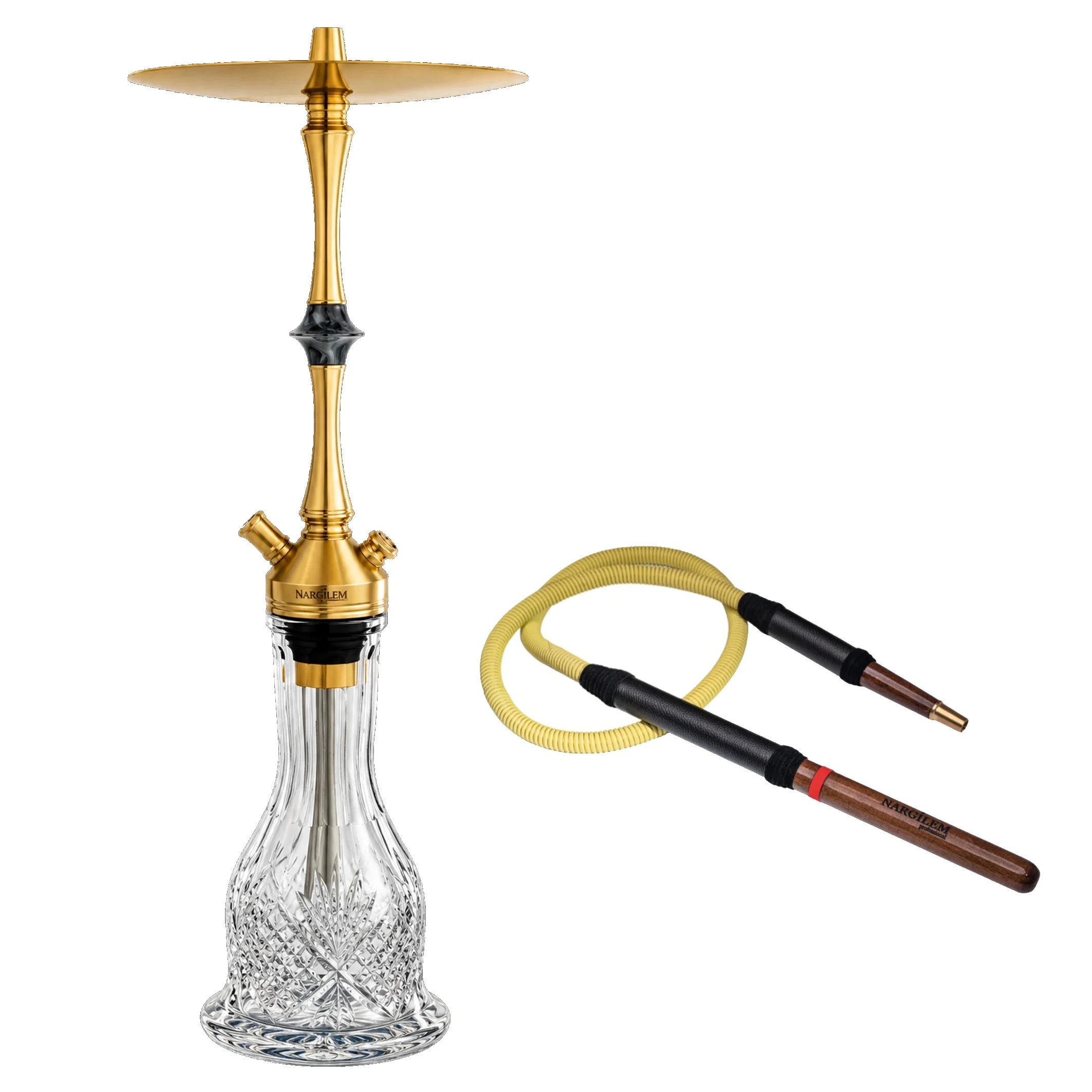 NPS Nargilem Tradi Hookah Shisha Set High-quality Stainless Steel Hookah With Glass Bottle Single Pipe