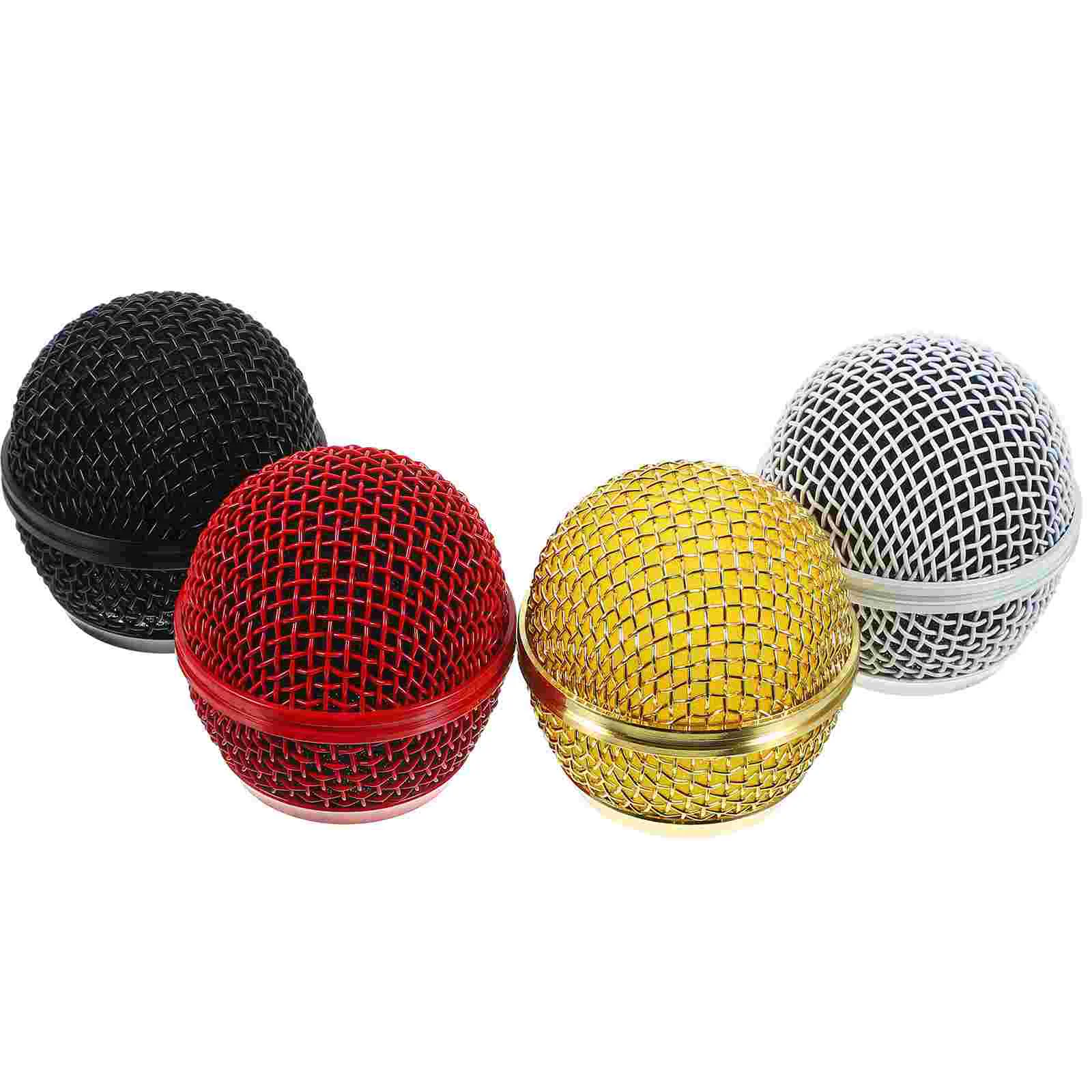 

4 Pcs Microphones Grille Accessories Cover Wireless Head Mesh Metal Replacement Ball