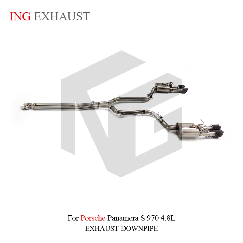 ING Stainless Steel Remote Valve Catback for Porsche Panamera S 970 4.8L Muffler Engine Branch Performance Exhaust System