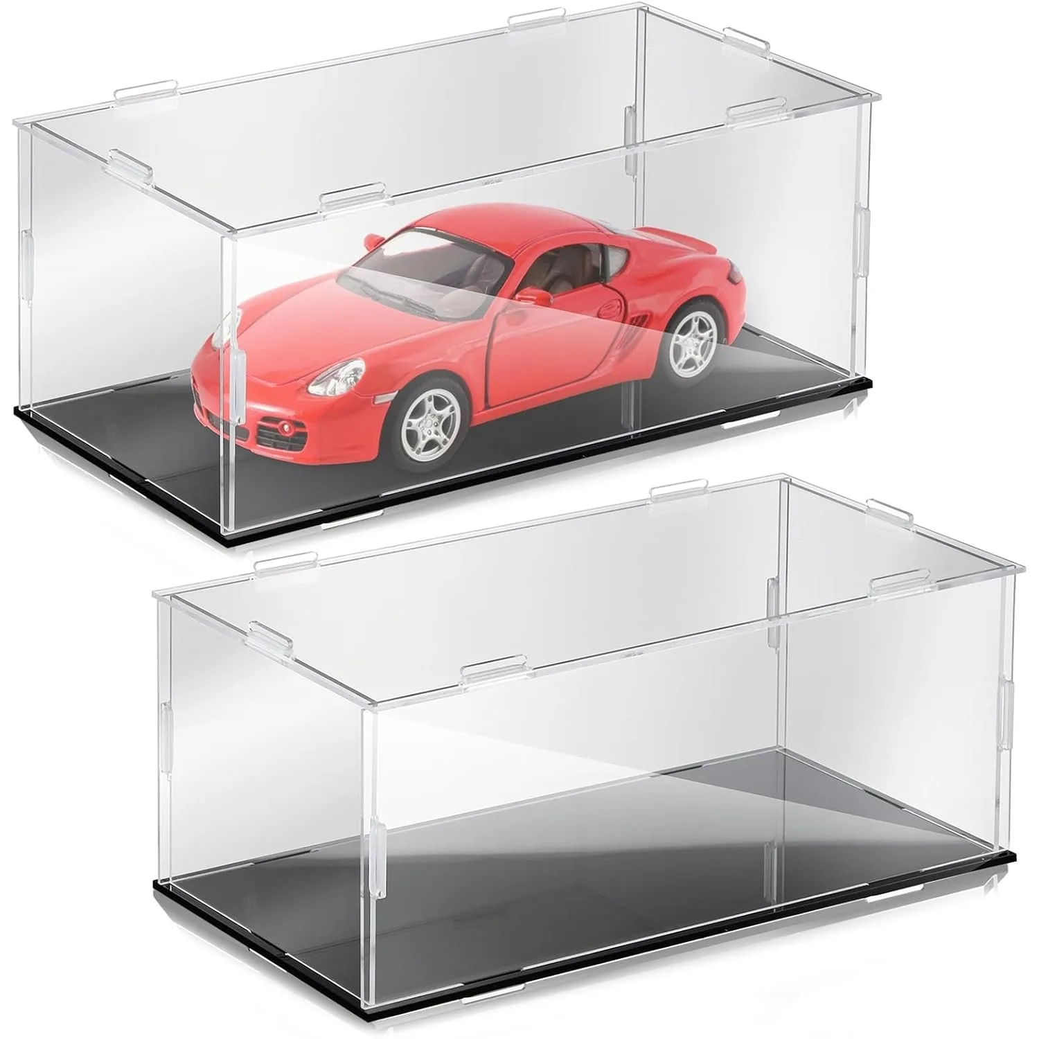 

1:24 Scale Large Diecast Model Car Display Case | Durable Transparent Collector'S Storage Box with Black Base for Diecast Cars