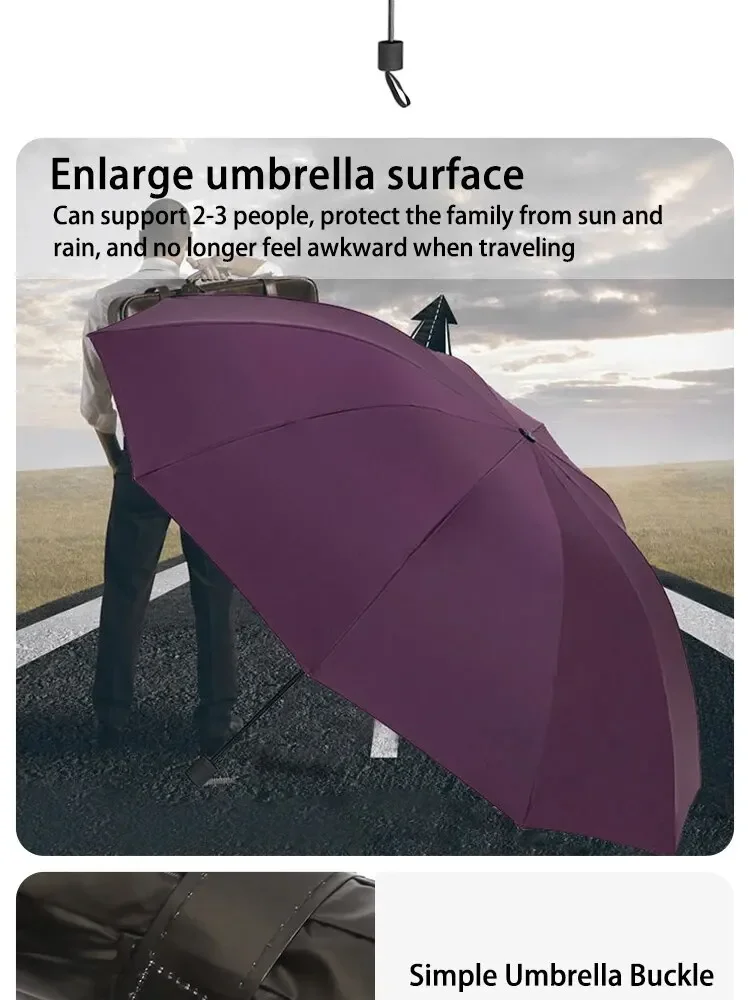 130cm Hochwertiger Zehn-Rippen-Regenschirm Wasserdicht Windbeständig Verstärkter Rahmen Manueller Großer Schutzschirm – Detail 6