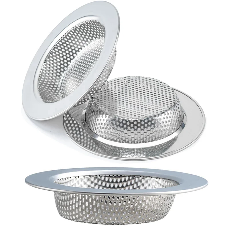 ABMO 4.5 Inch Stainless Steel Sink Strainer Stainless Steel Sink Drain Basket 4 Piece Set For Kitchen Sink Drain Basket
