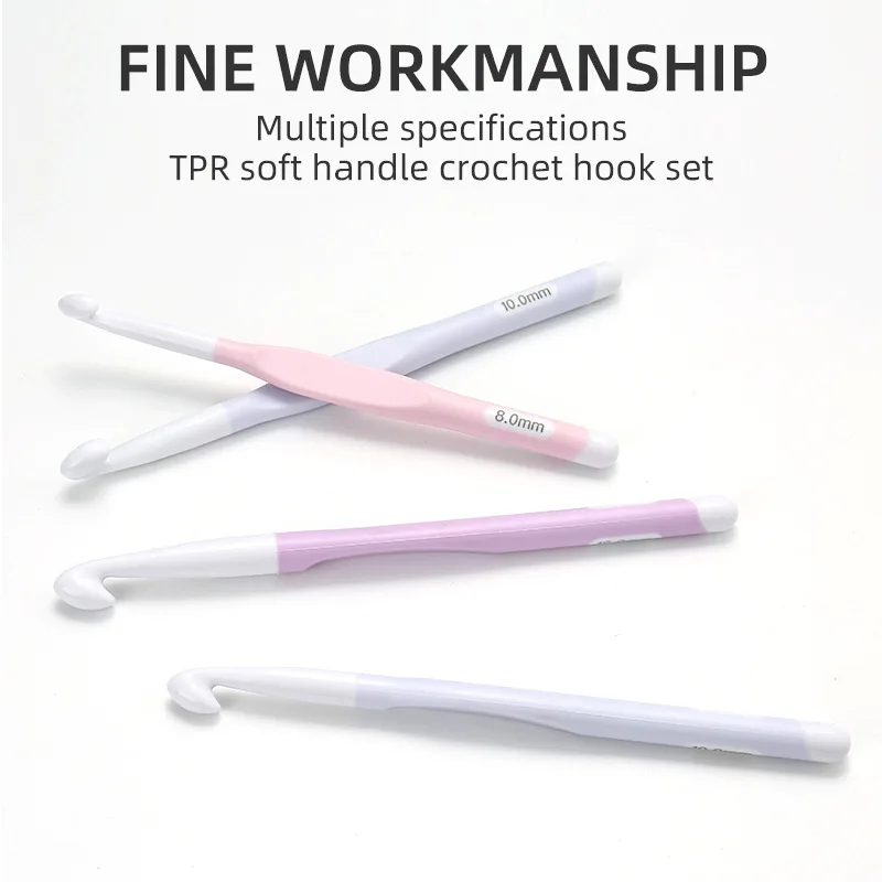 Hot Sale High Grade Crochet Hooks Large Size Knitting Needle ABS Soft Handle 8.0-20.0MM Crochet Hook Set tool Handmade DIY Weave