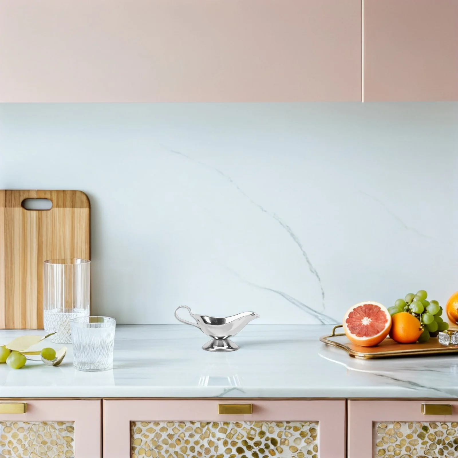 

3Pcs Stainless Steel Sauce Pitchers Sleek Modern Design for Dining Table Black Pepper Gravy Syrup Creamer Serving Home