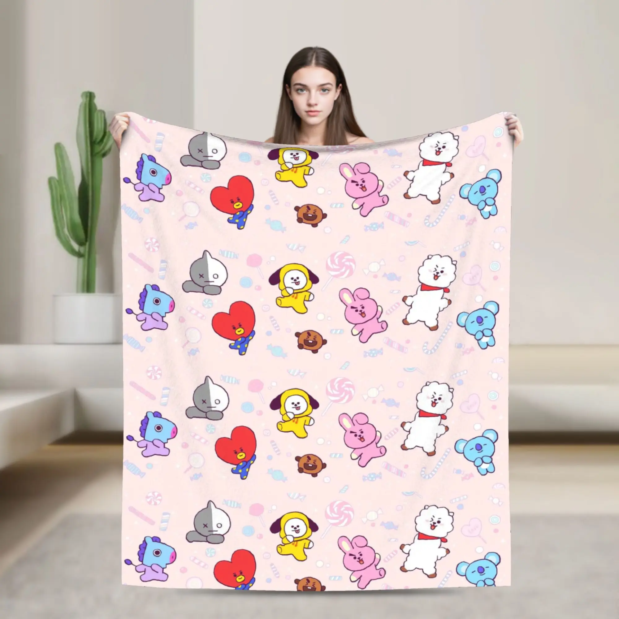 Kpop Music Band Coral Fleece Plush Throw Blanket hopes Cartoon Blanket for Sofa Office Lightweight Bedroom Quilt