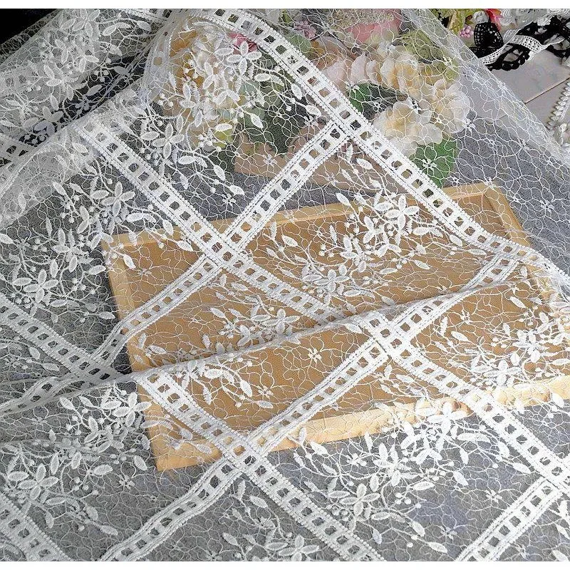 

1.5M Wide, Exquisite Embroidered Lace Fabric, DIY Wedding Dress Fabric, Curtains, Tablecloths, Wedding Materials and Accessories