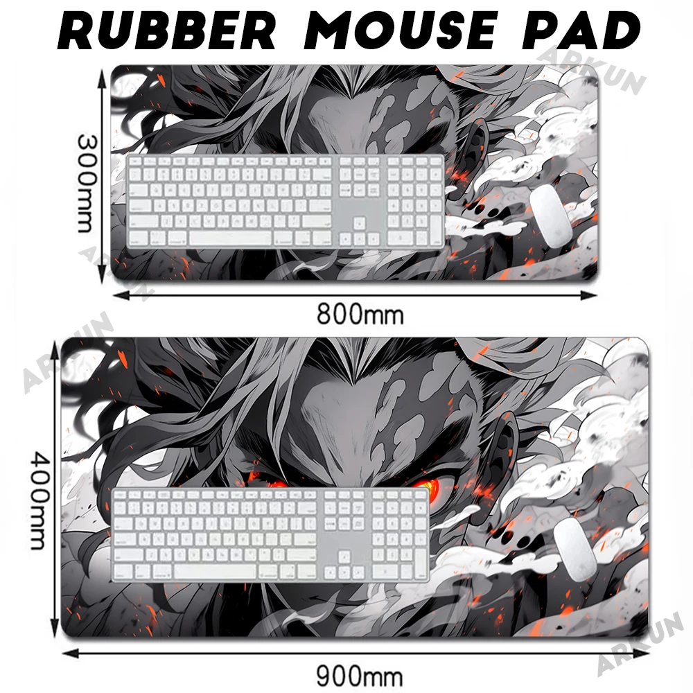 XXL Popular Hot Cool Rengoku Kyoujurou Mouse Pad Computer HD keyboard D-Demon Anime S-Slayer Mat Rubber Laptop Anti-slip Mat