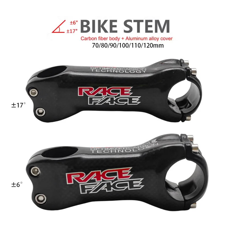 3k-carbon-fiber-bicycle-stem-6-17-degree-318mm-70-80-90-100-110-120mm-road-mtb-bike-parts