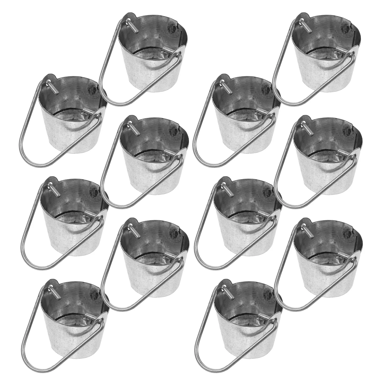 

10Pcs Miniature Water Buckets Spacesaving Design for Mini Garden Supplies Metal Flower Bucket Dollhouse Mini Bucket