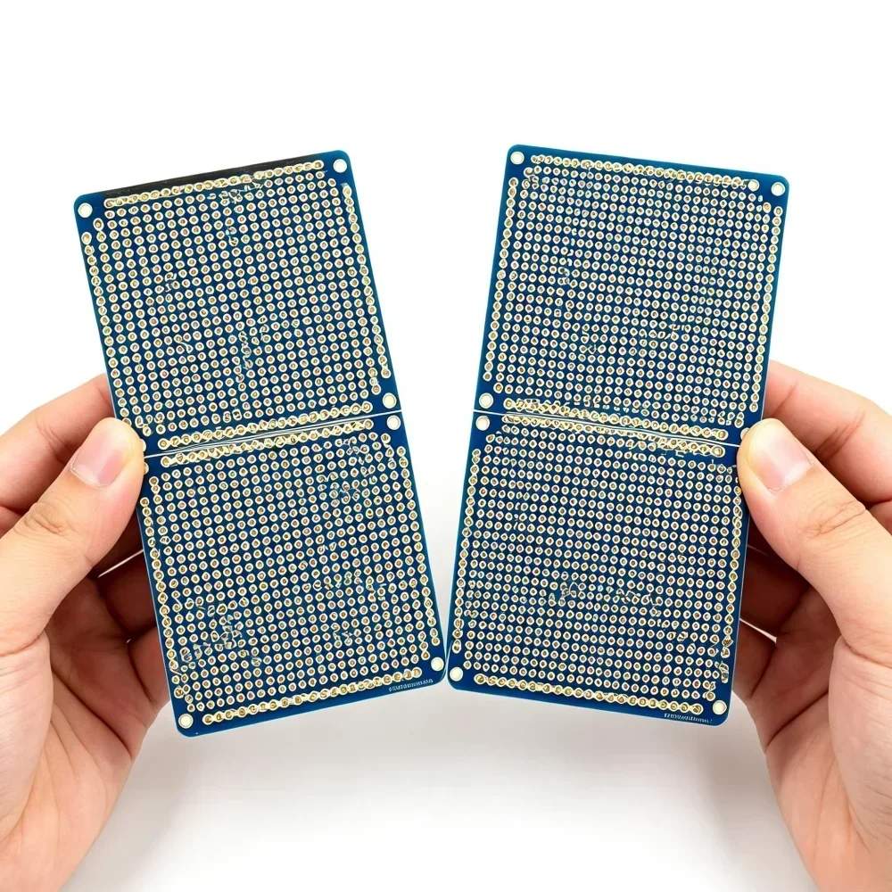 4-in-1 Snap PCB Board 89x97mm Double Sided FR4, V-Cut Prototype Stripboard Perfboard 2.54mm Through Hole for Arduino DIY